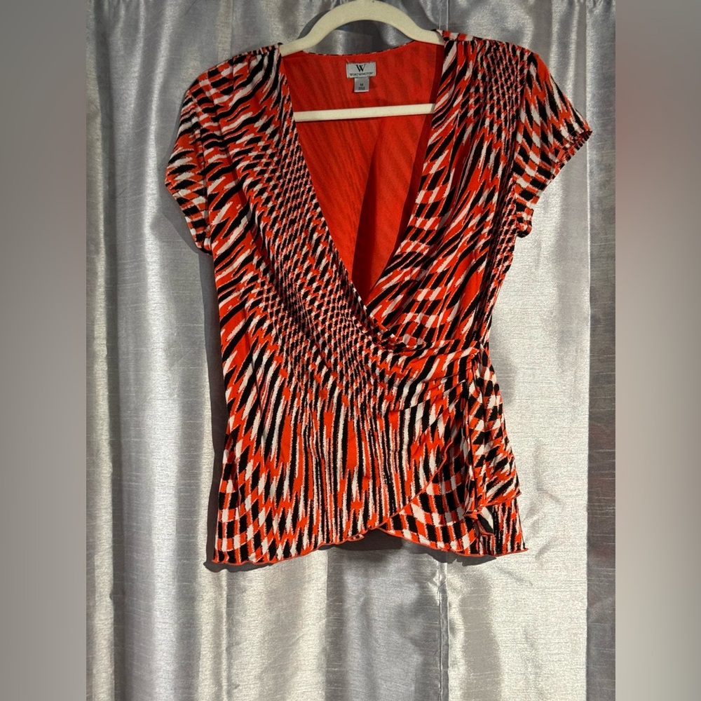 Worthington orange and black dress shirt